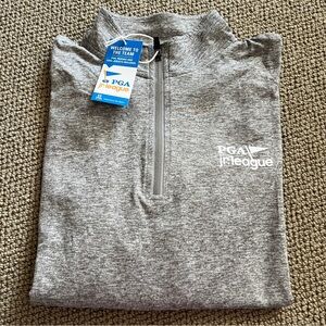 PGA Jr. League Heather Gray Quarter-Zip Pullover-adult medium